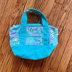 Lilly Pulitzer Blue Printed Canvas Tote Bag
